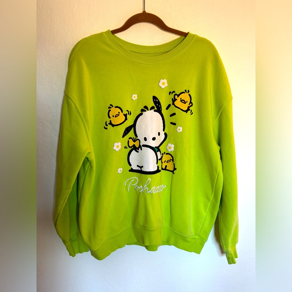 Sanrio Pochacco Green Sweatshirt - Size XXL Oversized Fit